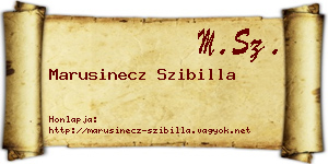 Marusinecz Szibilla névjegykártya